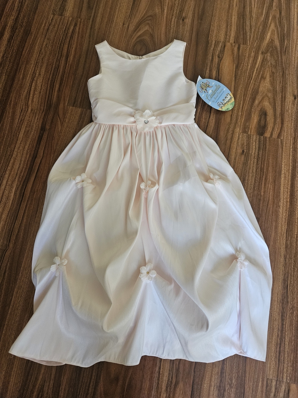 Girls' Floral Bow Formal Dress - Blush Pink